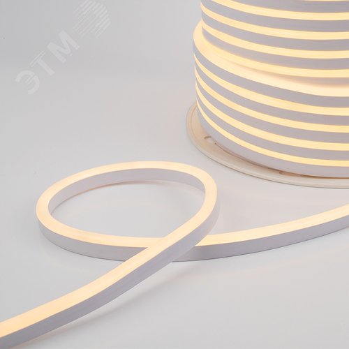 Неон гибкий SMD 8х16 мм 120 LED/м теплый белый односторонний 24 В 50 м