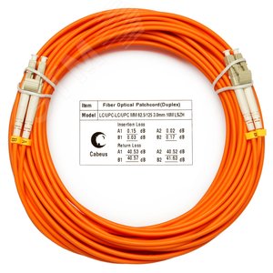 Патч-корд оптический duplex 10м LC-LC 62,5/125MM LSZH