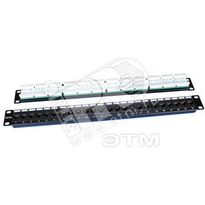 Патч-панель 19' 1U 24 порта RJ45 категория 5e Dual IDC ROHS черный
