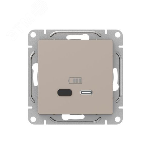 Механизм розетки USB-С  быстрая  кремовый Эпика EKF