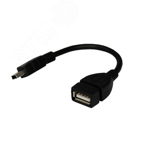 Кабель USB OTG mini USB на USB, 0.15м., черный