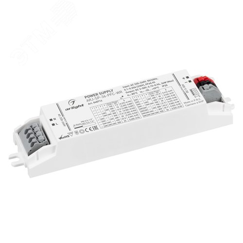 Блок питания ARJ-SP-36-PFC-WR (36W, 3-50V, 0.15-0.9A) (ARL, IP20 Пластик, 5 лет)