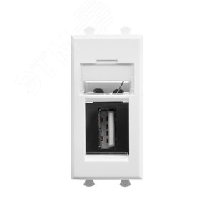 Avanti USB 2.0 розетка ''Белое облако'' модульная, тип А-А, 1 модульная