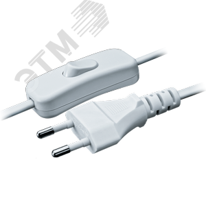 Шнур NPS-FS-170-2x0.5-WH 1.7м с выкл. белый Navig