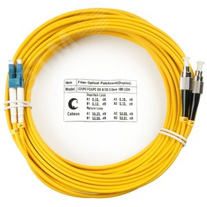 Патч-корд оптический duplex 15м LC-FC 9/125 sm LSZH