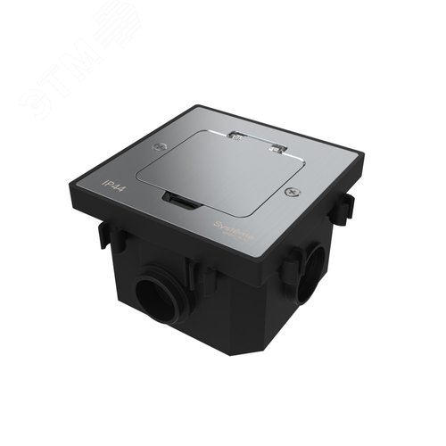 Лючок MultiDeS на 2 модуля IP44 с монтажной коробкой для бетонных полов СЕРЕБРО тип MDK20