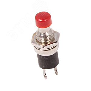 Выключатель-кнопка металл 220V 2А (2с) (ON)-OFF 7.2 красная Micro
