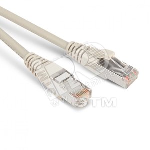 Патч-корд STP Cat.5e LSZH 1 м серый экранированный