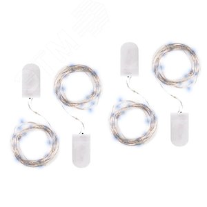 Гирлянда светодиодная Роса DC-G05-20WS4, комплект 4 штук, белый, 20 LED, 2xCR2032