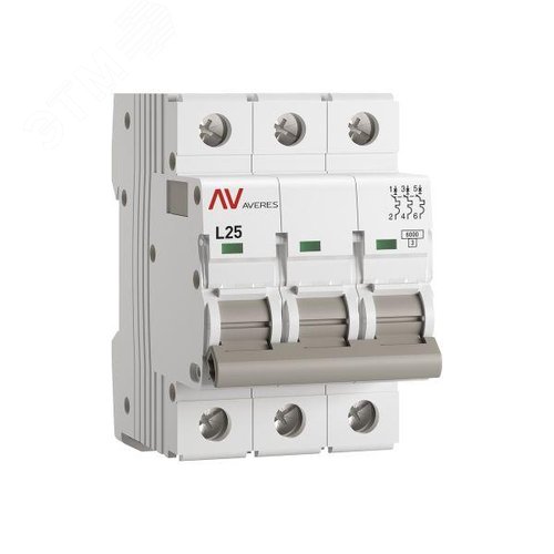 Выключатель автоматический AV-6 3P 25A (L) 6kA EKF AVERES