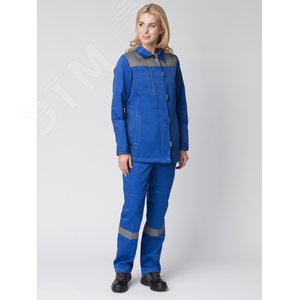 Костюм женский Весна-1 СОП NEW (ткань Смесовая,210) брюки, васильковый серый, 56-58 182-188