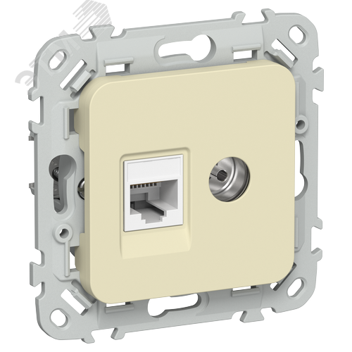 FLITE Розетка 2-местная RJ45/TV категория 5Е UTP РКТВ5е-2-0-ФлН навахо IEK