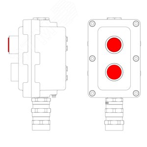 Пост управления взрывонепроницаемый из алюминия LCSD-02-B-MB-L1R(220)x1-P1R(11)x1-PBMB-KA2MHK