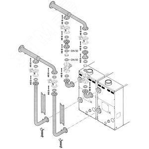 Комплект гидравлический для двух котлов в каскаде KB2 для котлов POWER HT 1.280-1.320