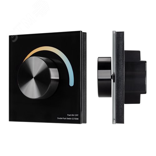 Панель SMART-P20-MIX-G-IN Black 12-24V, 4x3A, Rotary, 2.4G IP20 пластик, 5 лет