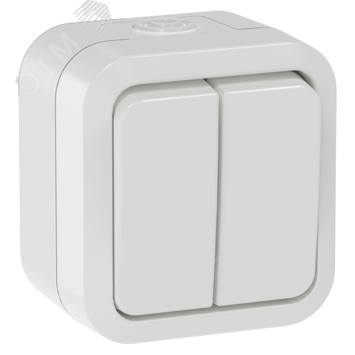 TORS Выключатель двухклавишный проходной 10А IP55 TS325 белый IEK