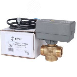 Клапан компактный 2-ходовой зональный клапан, сервопривод 230V, с кабелем 1м, НР 1'
