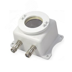 Коробка взрывозащищенная ККВ-EXD-А-С 173x173x155.  Имеет круглую крышку со смотровым окном.