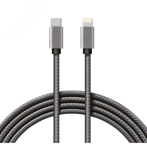 Кабель Type-C-Lightning PD, 1 м, графит, нейлон, 18-7054,
