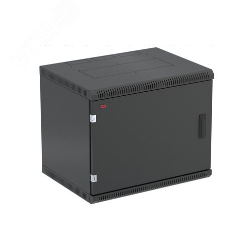 Шкаф телекоммуникационный настенный разборный черный 9U 600x450 ШТ-НСр-9U-600-450-М-Ч дверь металл