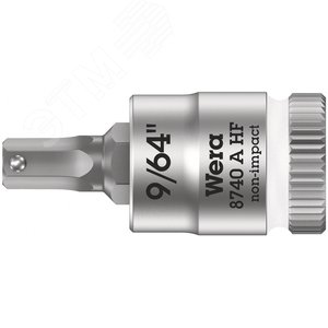 Головка торцевая 8740 A Hex-Plus HF Zyklop со вставкой под внутренний шестигранник DR 1/4 с функцией фиксации крепежа 9/64X28 мм