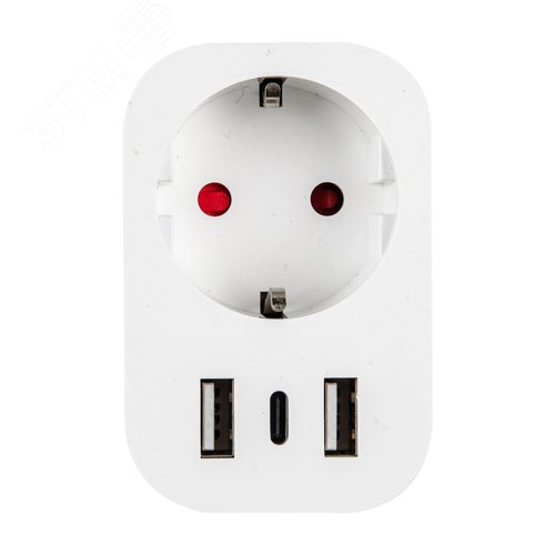 Умная розетка Wi-Fi 2USB Type-C  5В, 2,4A 16A До 3680Вт Голосовое управление приложение UnielSmart  TM Uniel USH-A103 1G/UC/WF WHITE