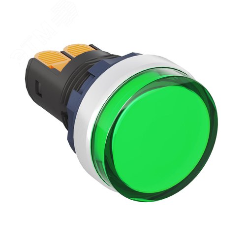 Сигнальный индикатор со встроенным диодом 220В, зеленый, алюминий, зажим Plug-In