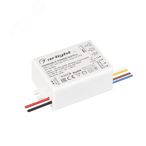 Блок питания ARJ-SP-40150-PFC-DALI2-PD (6W, 3-40V, 150mA) (IP20 Пластик, 5 лет)