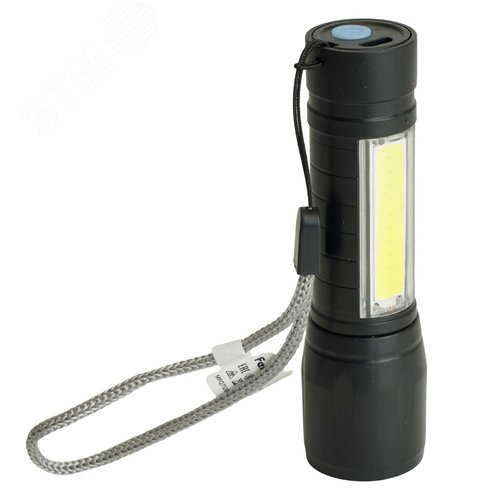 Фонарь светодиодный аккумуляторный USB ZOOM пластик