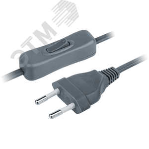 Шнур NPS-FS-170-2x0.5-GR 1.7м с выкл. серый Navig