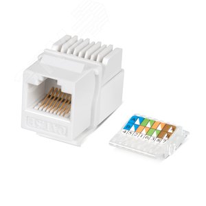 Вставка Keystone Jack RJ-45(8P8C), категория 5e, без инструмента Toolless, белая