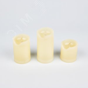 Фигура светодиодная ''Свеча'' на батарейках CR2032 (в/к) ULD-F060 WARM WHITE CANDLE SET3 в составе набора из 3 штук 1 светодиод Теплый белый свет