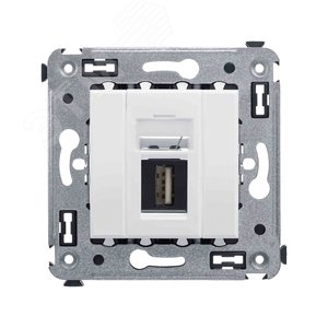 Avanti USB 2.0 розетка одинарная в стену, тип А-А, Белое облако