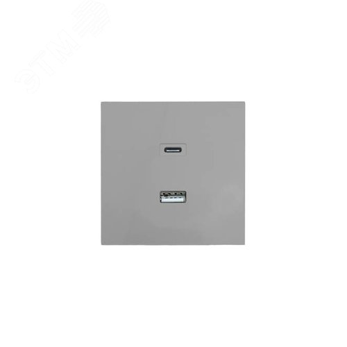 ZIMA Розетка TC+ USB, механизм, серый матовый Lezard 704-7488-192TC