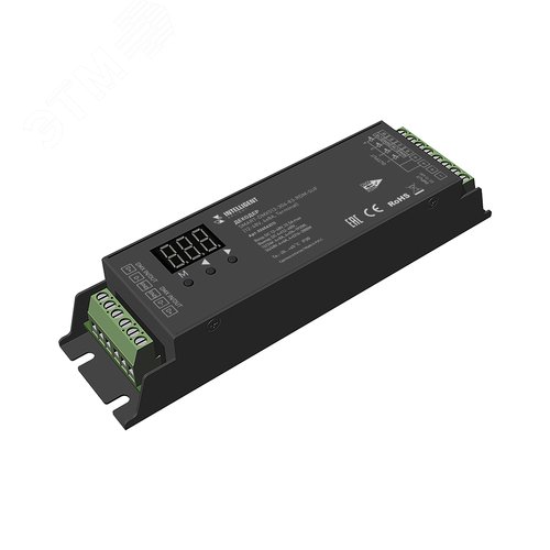 Декодер INTELLIGENT ARLIGHT SMART-DMX512-304-83-RDM-SUF Black 12-48V, 4x8A, Terminal, IP20, металл, 5 лет
