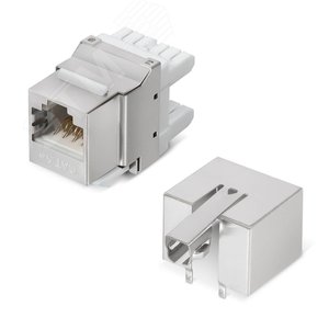 Вставка Keystone Jack RJ-45(8P8C), 180 градусов, категория 5e, экранированная, Dual IDC (110&Krone type)