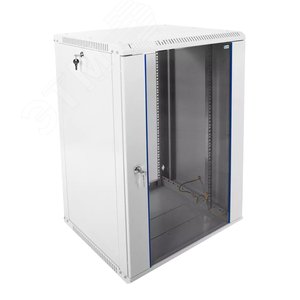 Шкаф телекоммуникационный настенный разборный 18U (600хх520) дверь стекло