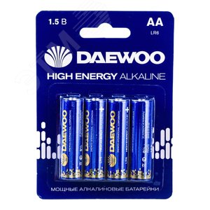 Элемент питания LR 6 (AA) DAEWOO Energy Alkaline блистер, 4 шт.