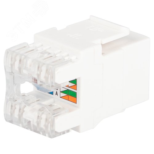 Коннектор RJ45 CAT6 UTP Keyston цвет белый для установки в Люки ЭРА ОФИС 18-8002-01
