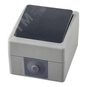 Переключатель одноклавишный 250В 10А IP54 серия Велена PSW10-112-54 серый/графит STEKKER