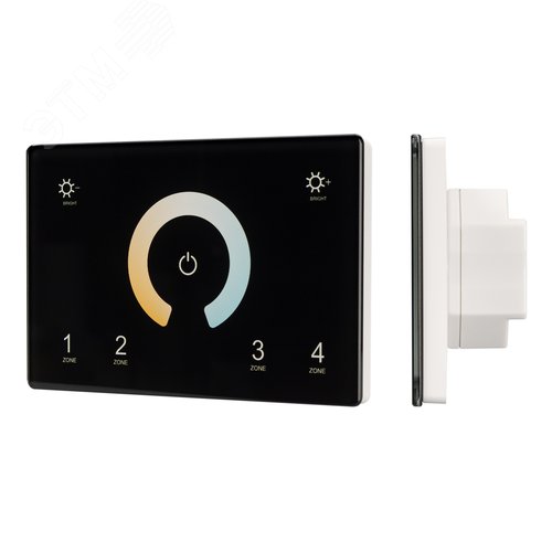 Панель Sens SMART-P81-MIX Black (230V, 4 зоны, 2.4G) (ARL, IP20 Пластик, 5 лет)