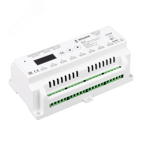 Модуль релейный INTELLIGENT ARLIGHT SMART-SWITCH-708-82-D2-DIN (230V, 8x10A, DALI, DMX512) (IARL, IP20, Пластик, 5 лет)