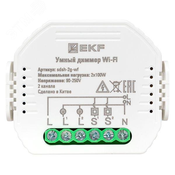Умный диммер в подрозетник 2-канальный Wi-Fi EKF  Connect