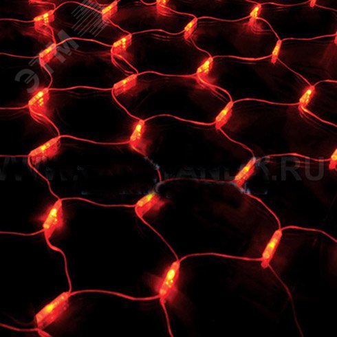 Электрогирлянда Сетка 144 LED уличная красная