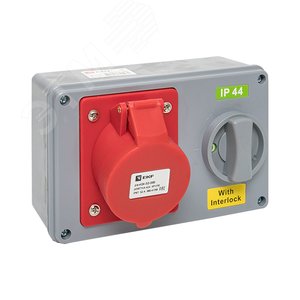 Розетка с блокировкой и выключателем 1424 3Р+РЕ 32А 380В IP44