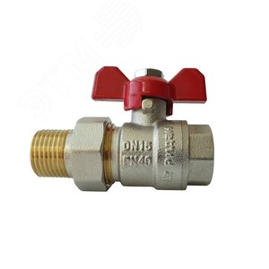 Кран шаровой BVR-FR с накидной гайкой и ниппелем (американка) DN 20 PN40 Т от -20С +120 град. материал корпуса латунь CW602N