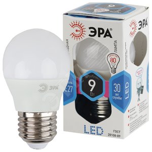 Лампа светодиодная LED 9 Вт 720Лм 4000К шар нейтральный E27 170-265В LED P45-9W-840-E27 Standart