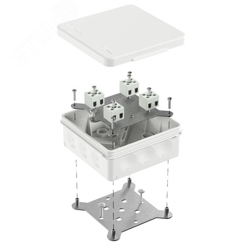 Коробка огнестойкая для о/п двухкомпонентная 60-0303-FR2.5-8 Е15-Е120 RAL9003 100х100х40 (16 шт/кор)