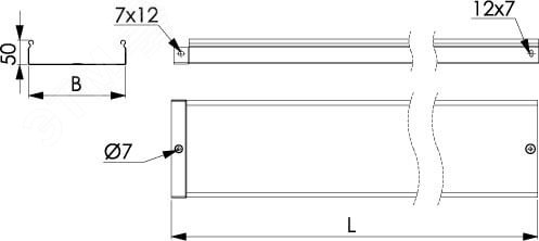 Лоток 400х50 L=3000мм толщина 1.2мм