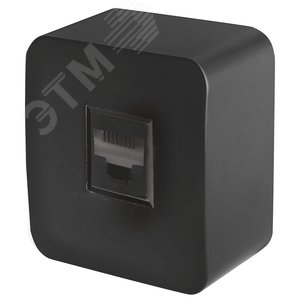 Розетка компьютерная одноместная RJ-45 серия София черный STEKKER